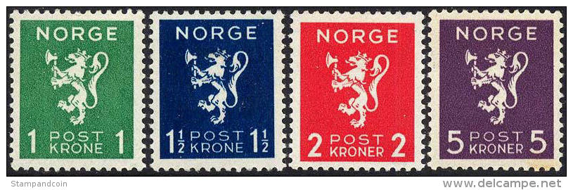 Norway #203-06 Mint Hinged Lion Set From 1940 - Ungebraucht