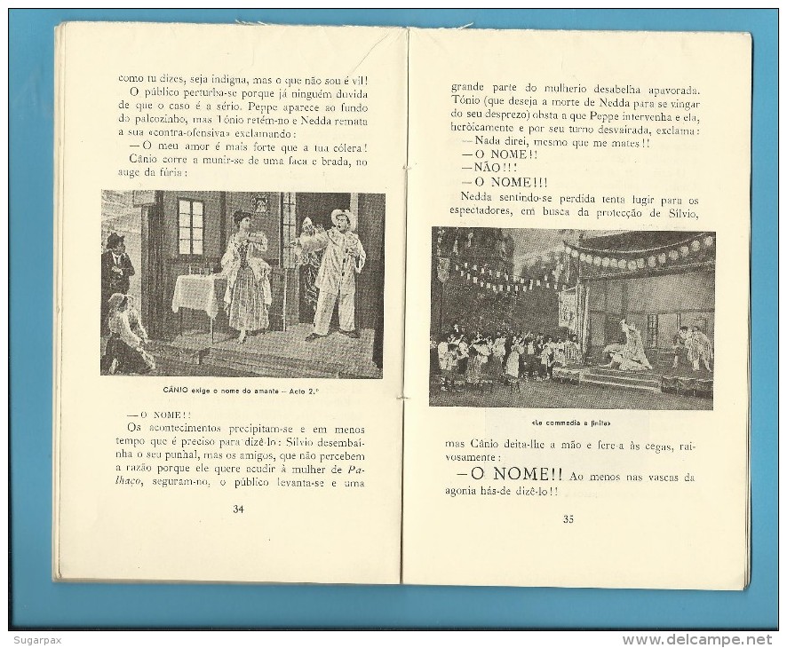 PALHAÇOS ( LEONCAVALLO ) Teatro De S. Carlos - 1946 - Colecção ÓPERA N.º 7 - With AUTOGRAPH - See Scans - Theatre