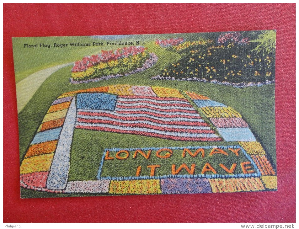 Rhode Island > Providence  Floral Flag Roger Williams Park Not Mailed   Ref 1231 - Providence