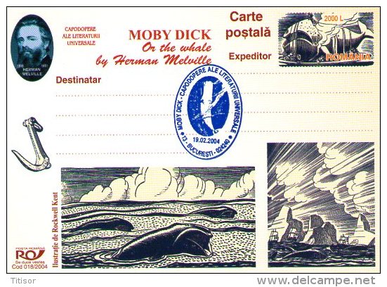 Whales - Moby Dick 9 Postal Stationaries (blue Ink). Bucuresti 2004. - Whales