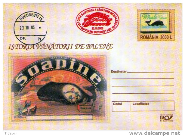 Whales 5 Postal Stationaries (red Ink). Bucuresti2003. - Whales