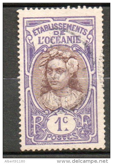 OCEANIE 1c Violet Brun 1913-15 N°21 - Gebraucht