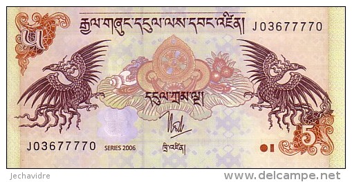 BHOUTAN   5 Ngultrum  Daté De 2006   Pick 28          ***** BILLET  NEUF ***** - Bhutan