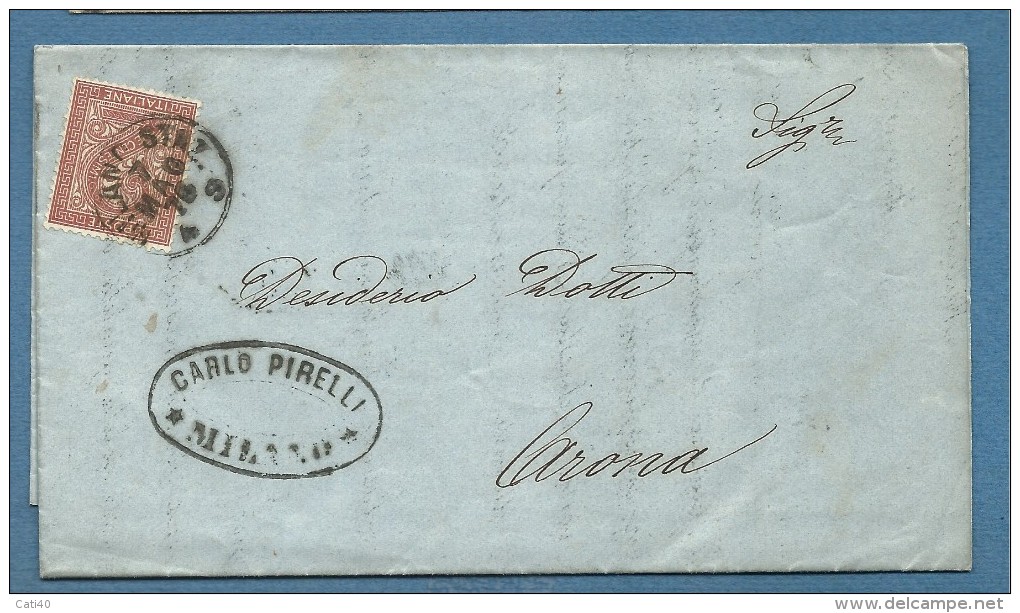 1875  MILANO STAZ.  SU CENT.2  - VENDITA PELLAMI CARLO PIRELLI  LETTERA CON ELENCO TIPI DI PEPPE E PREZZI - Andere & Zonder Classificatie