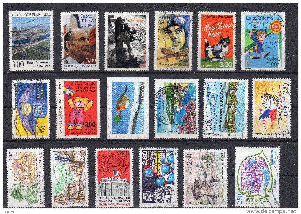 FRANCE  18 Timbres Oblitèrés / Used - Collezioni