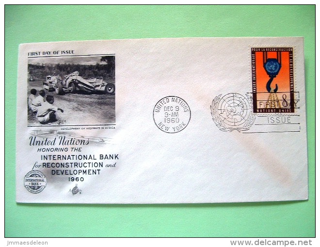 United Nations - New York 1960 FDC Cover - Block And Tackle - Bank For Reconstruction And Developpment - Highways In ... - Storia Postale