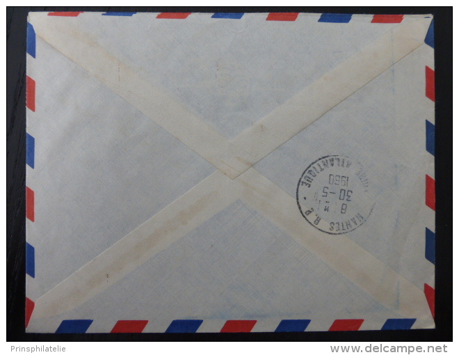 LETTRE  RECOMMANDE DE ALEG MAURITANNIE 1960  =&gt; FRANCE      COVER   FLEURS - Cartas & Documentos