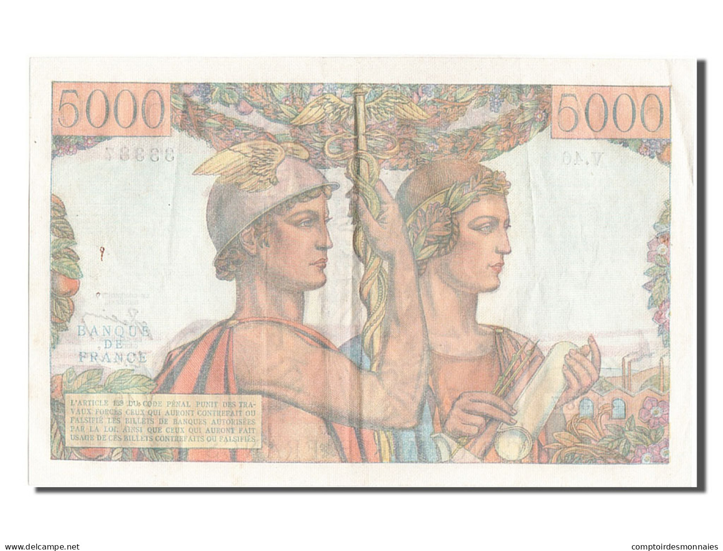 Billet, France, 5000 Francs, 5 000 F 1949-1957 ''Terre Et Mer'', 1951 - 5 000 F 1949-1957 ''Terre Et Mer''