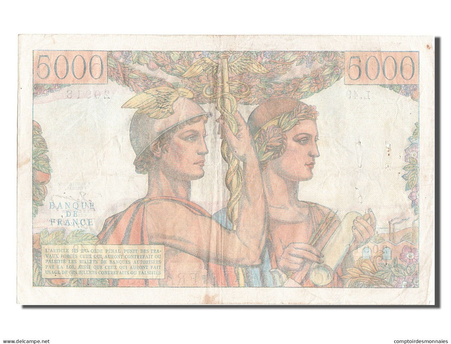 Billet, France, 5000 Francs, 5 000 F 1949-1957 ''Terre Et Mer'', 1951 - 5 000 F 1949-1957 ''Terre Et Mer''