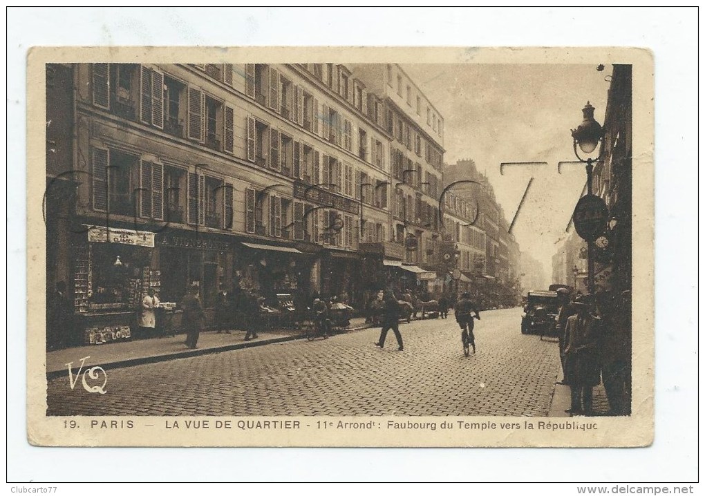 Paris 11e Arrondissement  (75) : La Rue Faubourg Du Temple Pris Au Niveaudu Magasin De Papeterie  En  19635 (animé)  PF. - Distrito: 20