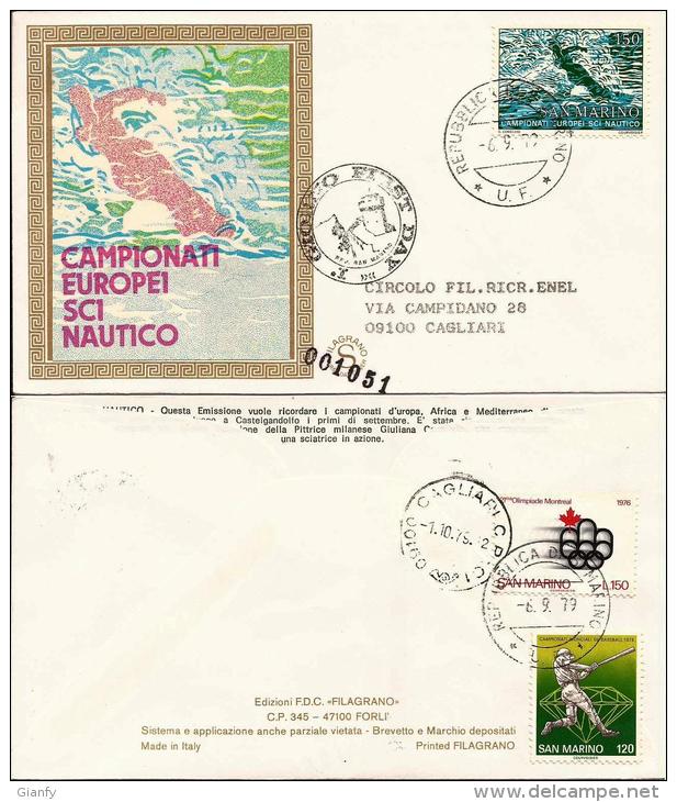 CAMPIONATI EUROPA SCI NAUTICO CASTEL GANDOLFO 1979 FDC SAN MARINO BIS - Water-skiing