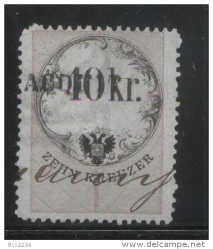 AUSTRIA 1866 REVENUE 10KR WHITE PAPER  NO WMK PERF 12.00 X 12,00 BAREFOOT 136 (A) - Fiscale Zegels
