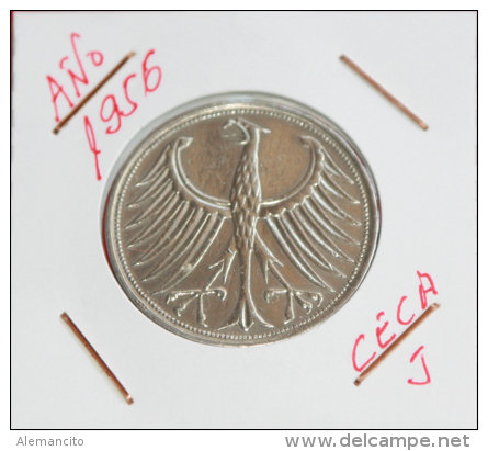 ALEMANIA  5  MARCOS  (  1956-J  ) - 5 Mark