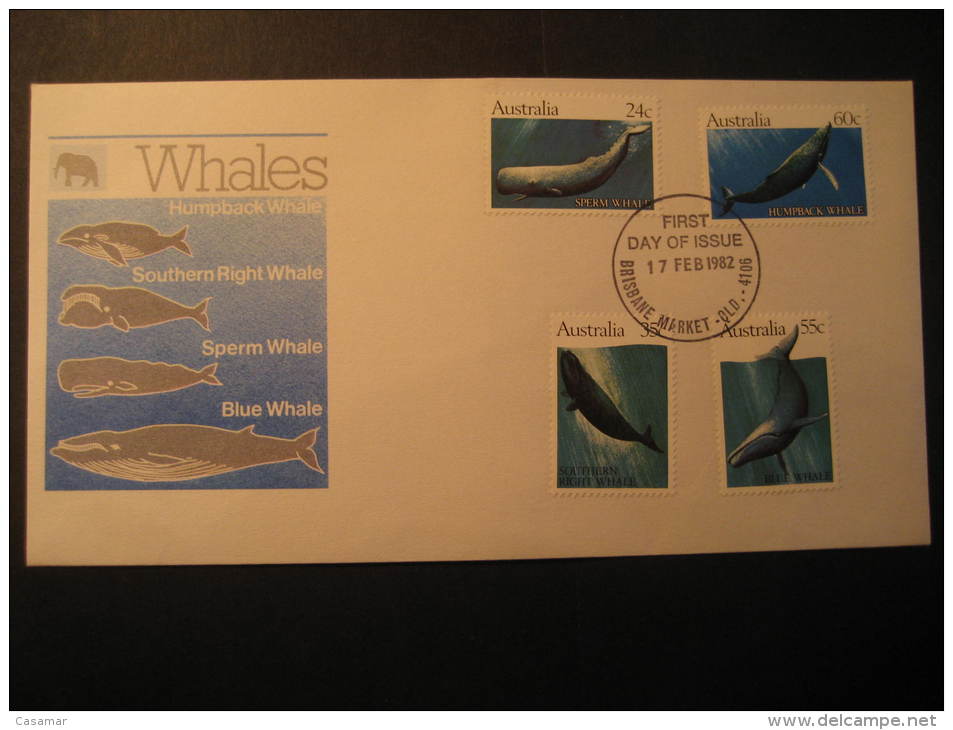 Canberra 1982 Sperm Blue Southern Right Humpback WHALE WHALES Australia Cover - Baleines