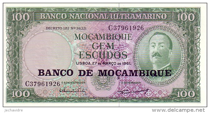 MOZAMBIQUE    100 Escudos   Daté Du 27-03-1961     Pick 117 A        ***** BILLET  NEUF  ***** - Mozambique