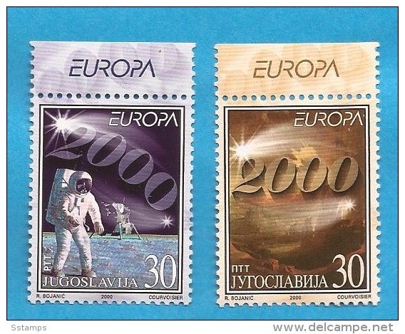 2000  2975-76 EUROPA  JUGOSLAVIJA COSMOS ASTRONAUT BETHLEHEM EUROPA CEPT MNH - 2000