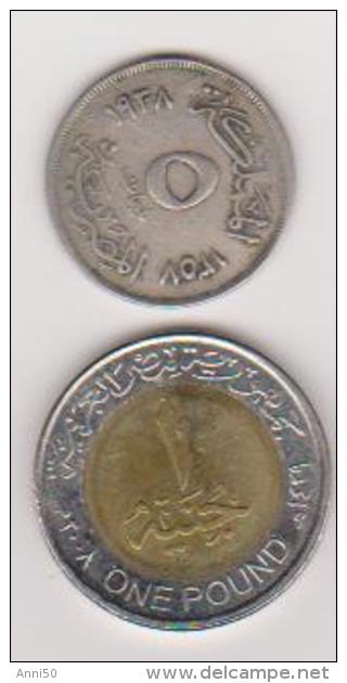 2 Münzen Ägypten, 1 Pound, U.1P., Vzgl.,ansehen - Bosnië En Herzegovina