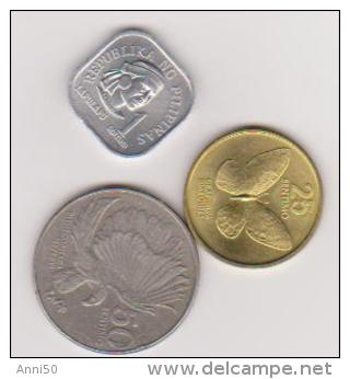 3 Münzen NG Pilipinas, 1, 25, 50 Centimos, 1975, 1990, 1986, Vzgl., Ansehen - Philippinen
