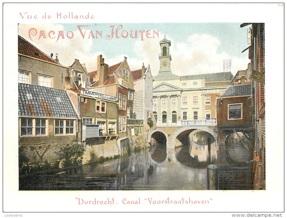 CHROMO  CACAO VAN HOUTEN DORDRECHT CANAL  GRAND FORMAT 15 X 11 CM - Van Houten