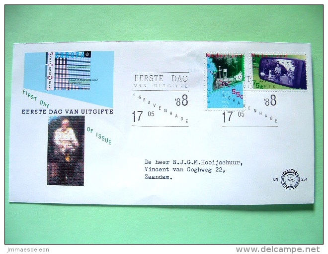 Netherlands 1988 FDC Cover - Ecological Transportation - Bicycle - Europa CEPT - Brieven En Documenten