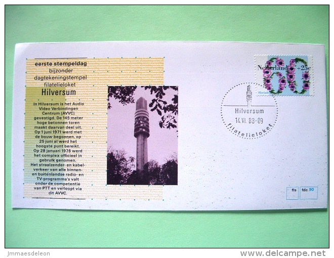 Netherlands 1988 Special First Day Cover Of Hilversum Cancel - Flowers - Tower Of Audio Video Center - Brieven En Documenten