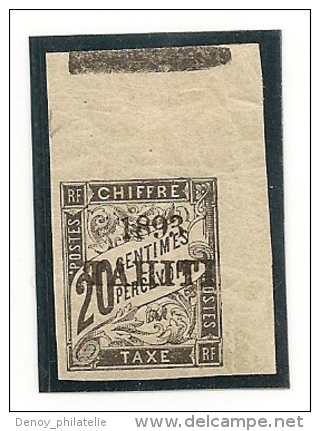 TAHITI - Timbre Taxe N° 21 Sans Charniére ** Signé Aimé Brun, Coin De Feuille Superbe Et Rare A Voir - Neufs