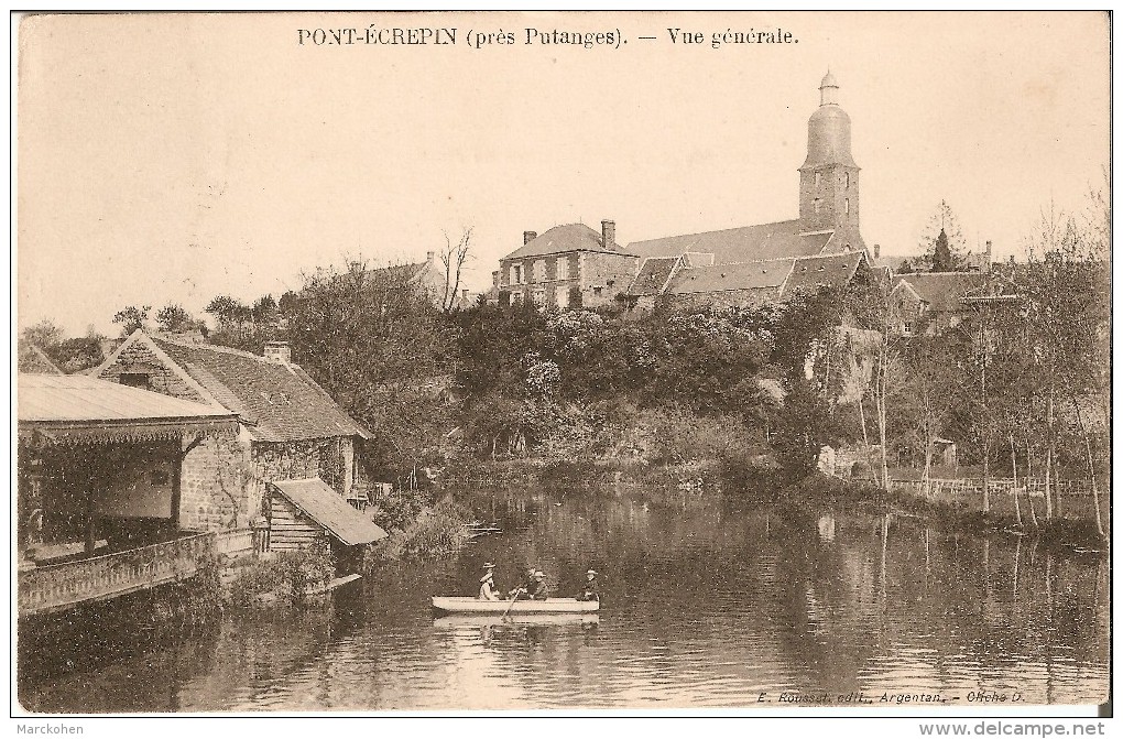 PONT-ECREPIN (61 - Près De PUTANGES) : Vue Générale - Les Bords De L´Orne  - Petite Animation : Canotage - Pont Ecrepin