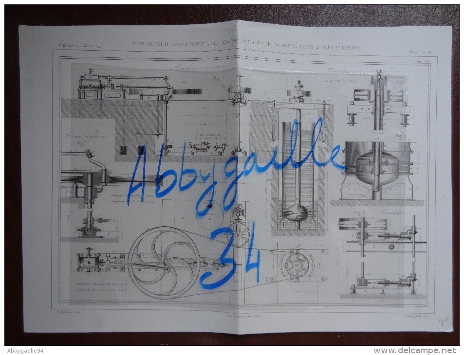 TURBINE HELICOIDALE A ELEVER L'EAU, SYSTEME DE M. CORDIER, CONSTRUITE PAR MM. LE BRUN ET LEVEQUE Publication Industriell - Machines