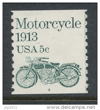 USA 1983 Scott # 1899. Transportation Issue: Motorcycle 1913, MNH (**), Single P#4 - Rollenmarken (Plattennummern)