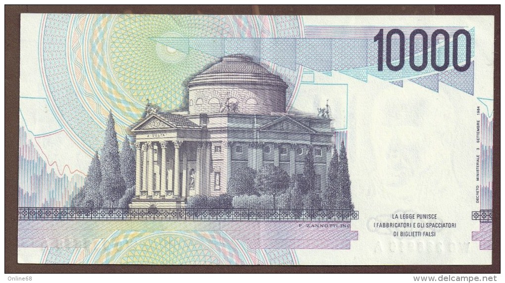 ITALIA 10.000 Lire 3.9.1984 A.VOLTA SERIE  WG....A   Signatures Fazio & Speziali - 10000 Lire