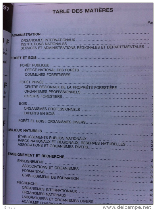 Annuaire Forêt Et Bois Milieux Naturels 1997 - Telephone Directories