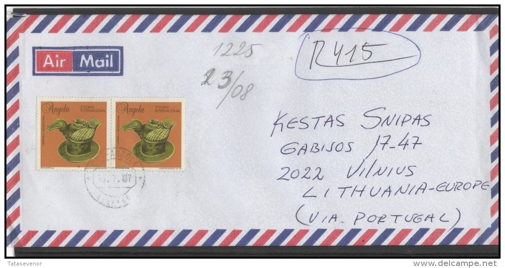 ANGOLA Brief Postal History Envelope Air Mail AO 003 Archaeology - Angola