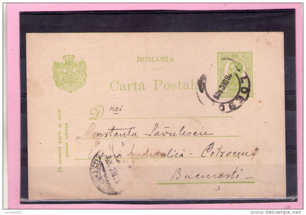 CARTA POSTALA / CAROL I  - Circulata 1909  Cu Francatura PLOESCI - Storia Postale