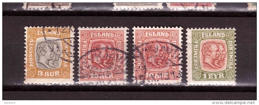 ICELAND 1907  King Christian  Michel Cat N°48-49x2-53  Used - Usados