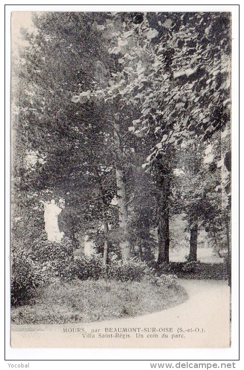 CP, 95, MOURS, Par BEAUMONT-sur-OISE, Villa Saint-Régis, Un Coin Du Parc, Voyagé, Ed : Frémont - Mours