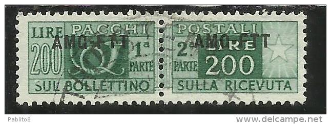 TRIESTE A 1949 1953 AMG-FTT SOPRASTAMPATO D'ITALIA ITALY OVERPRINTED PACCHI POSTALI  LIRE 200 USATO USED - Colis Postaux/concession