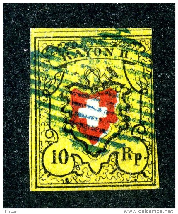 1833 Switzerland  Michel #8 II  Used  Scott #8  ~Offers Always Welcome!~ - 1843-1852 Timbres Cantonaux Et  Fédéraux