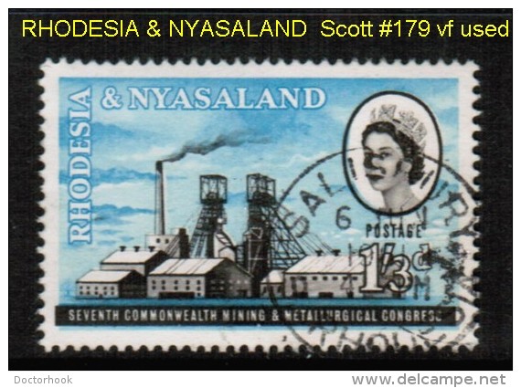 RHODESIA &amp; NYASALAND   Scott  # 179  VF USED - Rhodesia & Nyasaland (1954-1963)