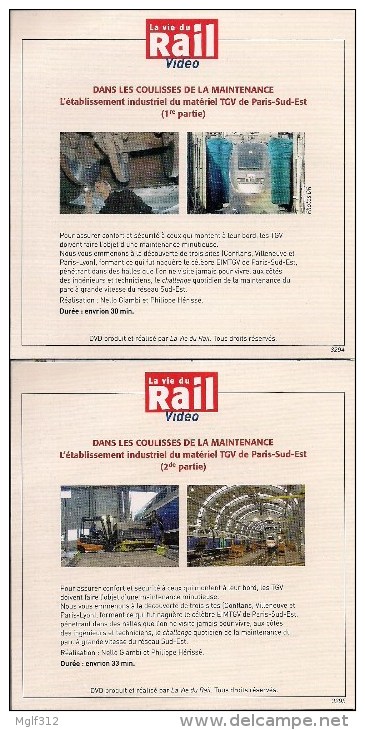 TRAINS : L´ETABLISSEMENT INDUSTRIEL DU MATERIEL TGV DE PARIS-SUD-EST LOT De 2 DVD La Vie Du Rail - Documentary