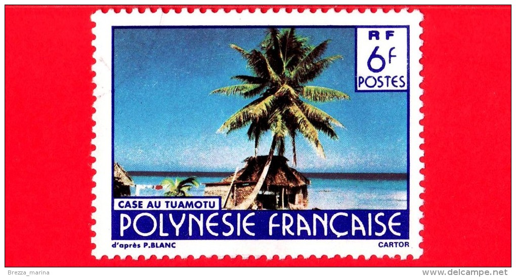 POLINESIA FRANCESE - 1979 - Usato  - 1979 - Paesaggi - Turismo - Case Au Tuamotu - 6 - Used Stamps