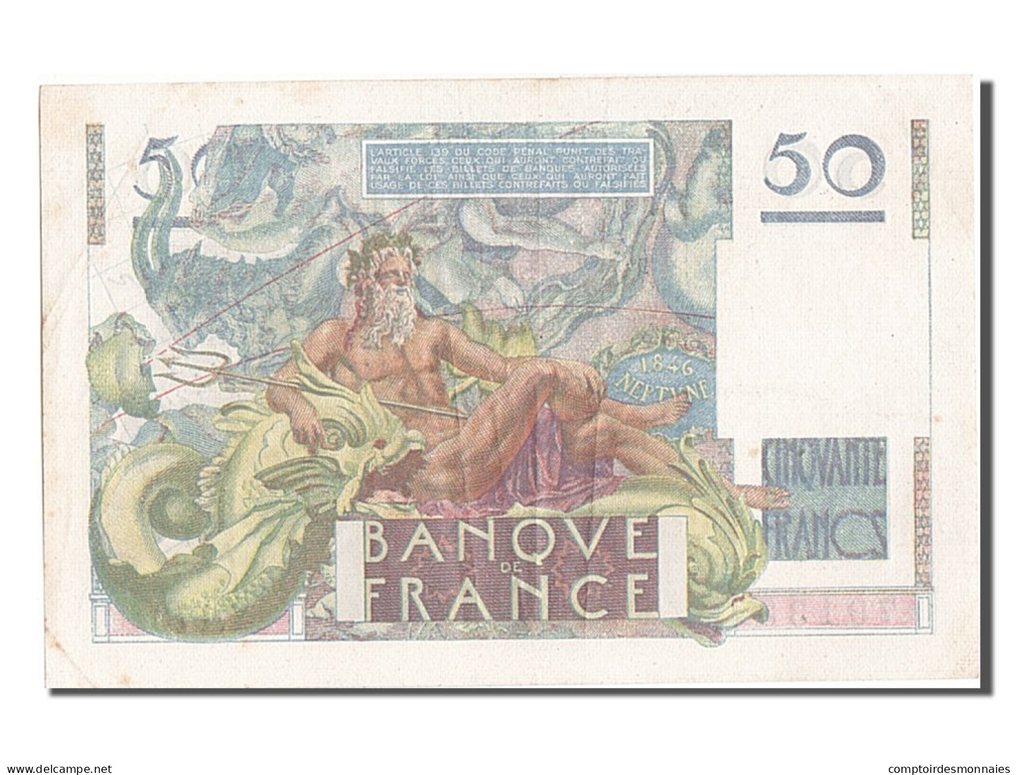 Billet, France, 50 Francs, 50 F 1946-1951 ''Le Verrier'', 1951, 1951-02-01 - 50 F 1946-1951 ''Le Verrier''