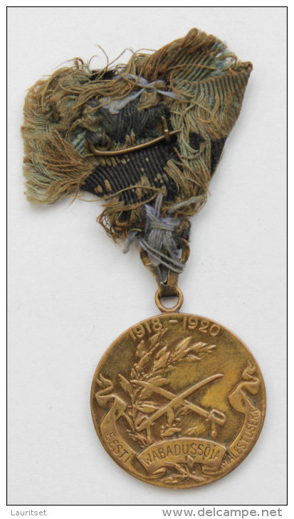 Estland Estonia Estonie 1918-1920 Medal Liberation War Freiheitskrieg With Original Ribbon Remainders - Estonie