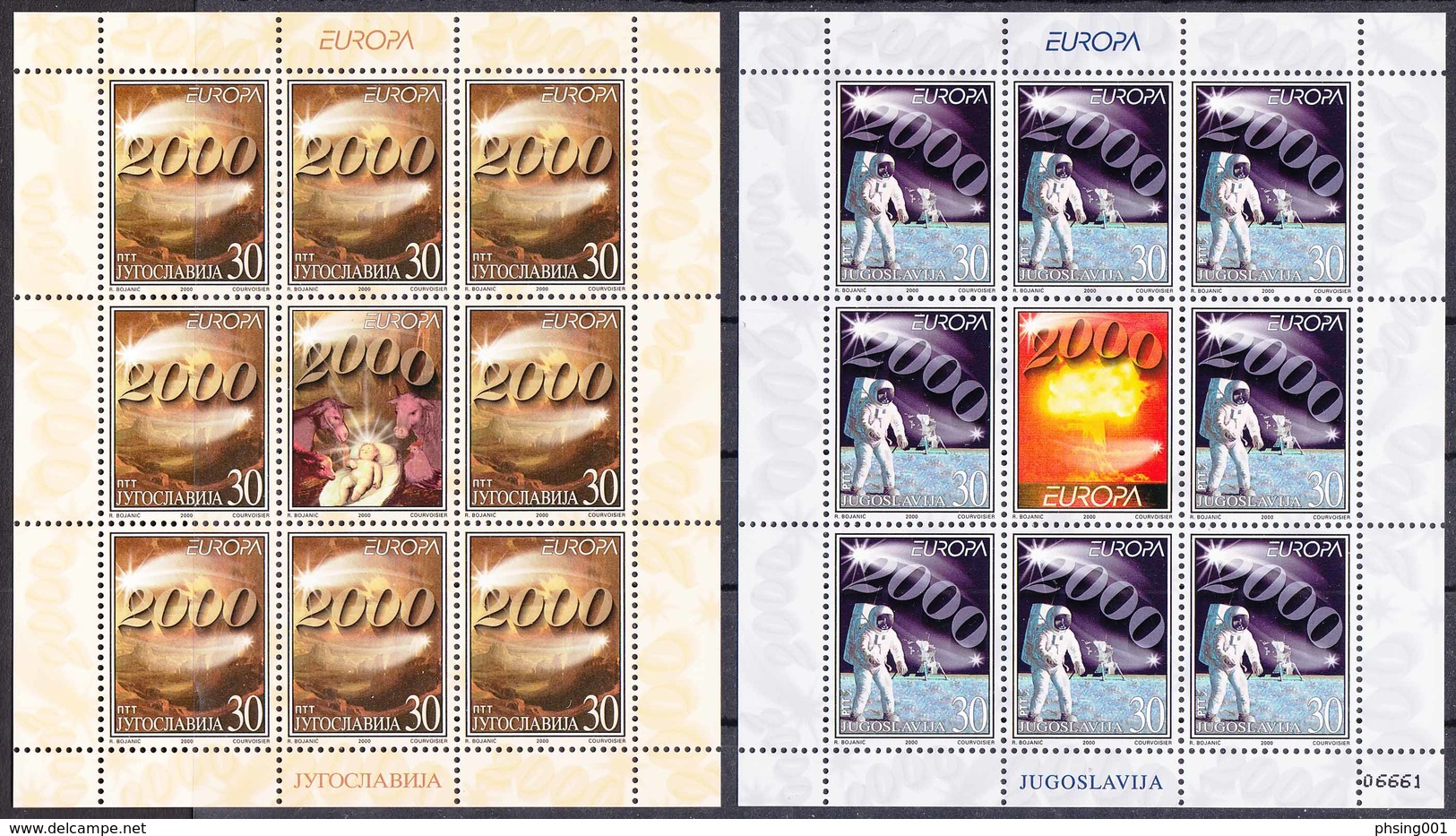 Yugoslavia 2000 Europa CEPT, Millennium, Space, Mini Sheet MNH - 2000