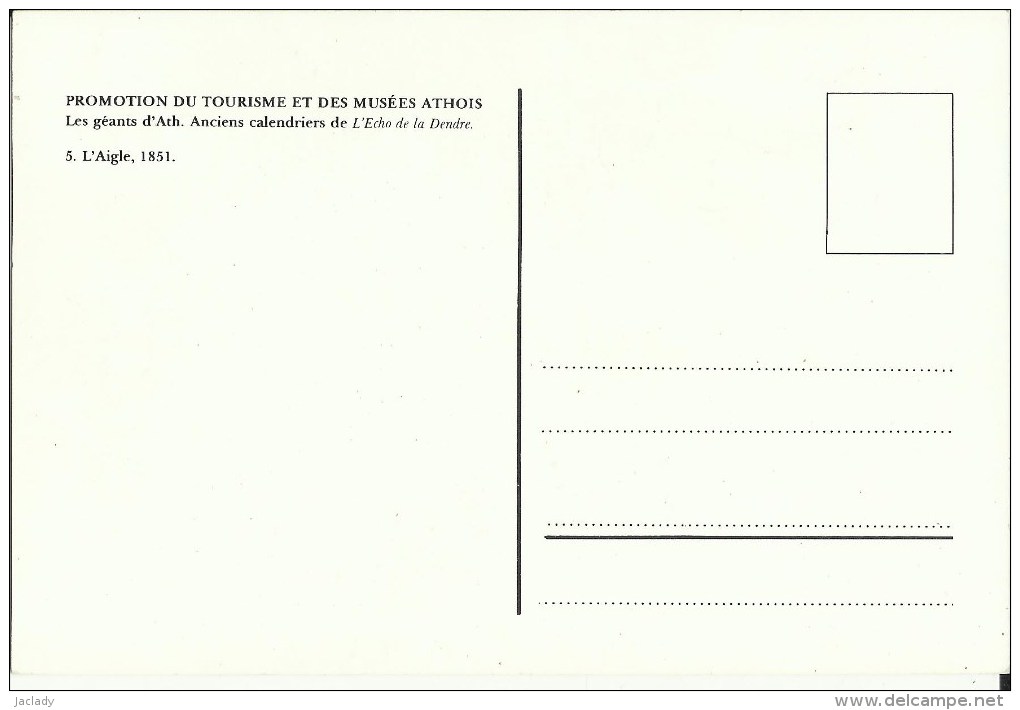 Les Géants D´ Ath -- Anciens Calendriers De L´Echo De La Dendre.  L' Aigle  1851.       ( 2 Scans ) - Ath