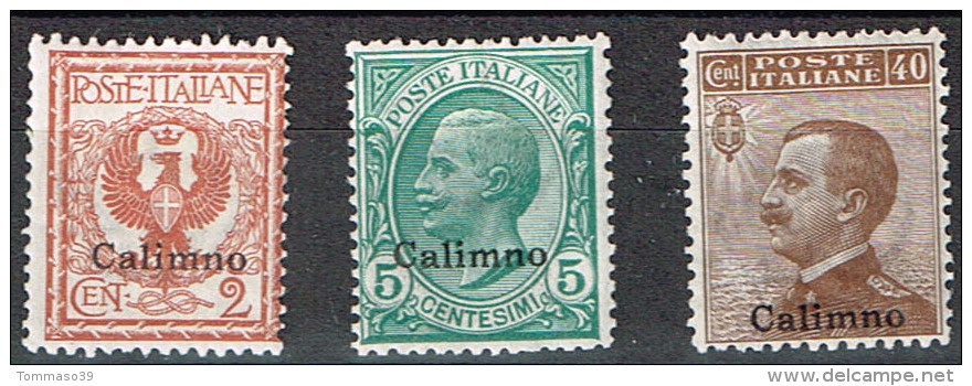 Colonie Italiane -Isole Dell'EGEO - Calimno Sass. 1,2,6 - NUOVI (*) - Egée (Calino)