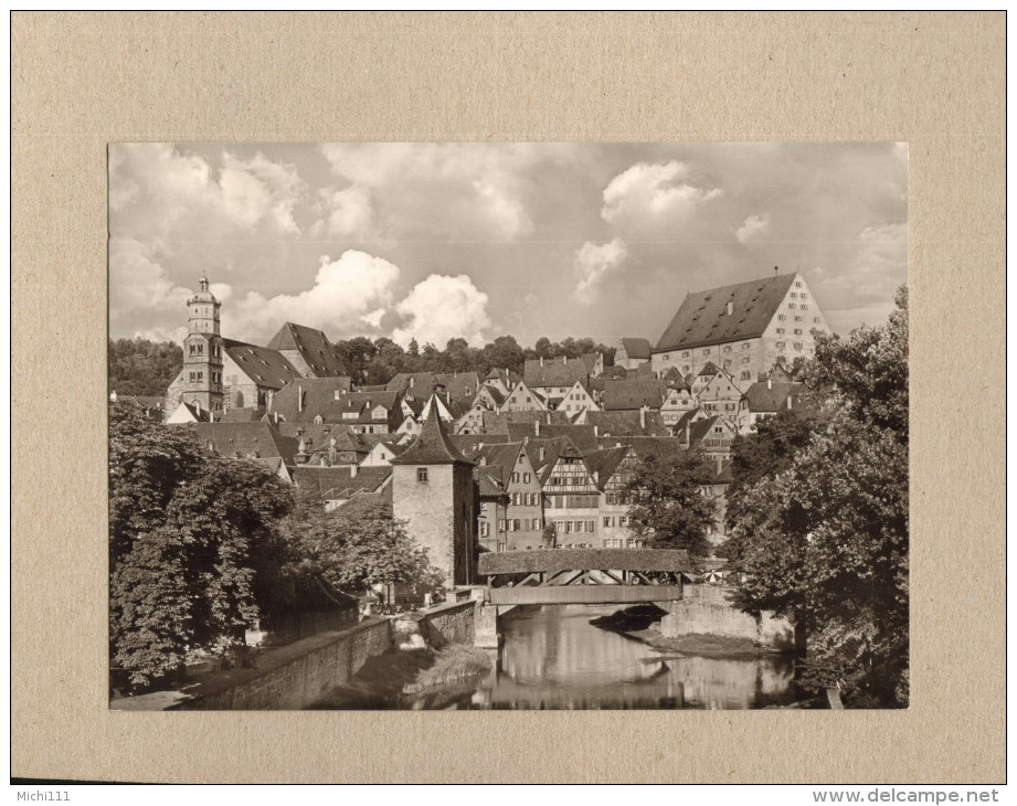 AK Schwäbisch Hall Blick V.d.Mauerstraße Zur Michaeliskirche Und Kornhaus Gel.1954 2 Bilder - Schwaebisch Hall