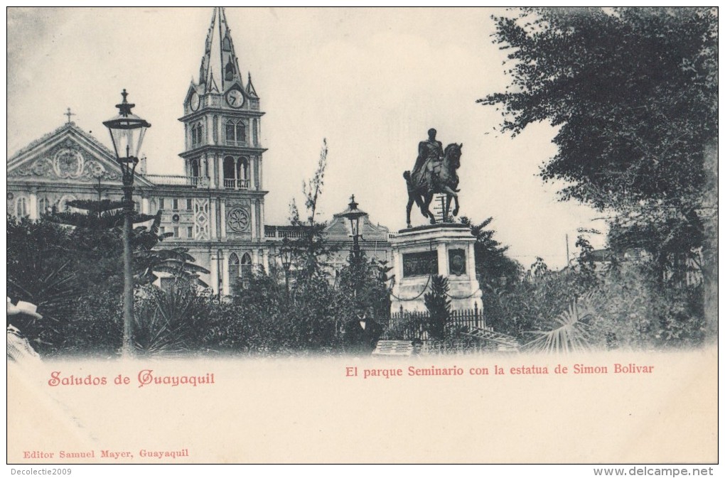 B80872 El Parque Seminario Con La Estatua De  Guyaquil  Ecuador Front/back Image - Equateur