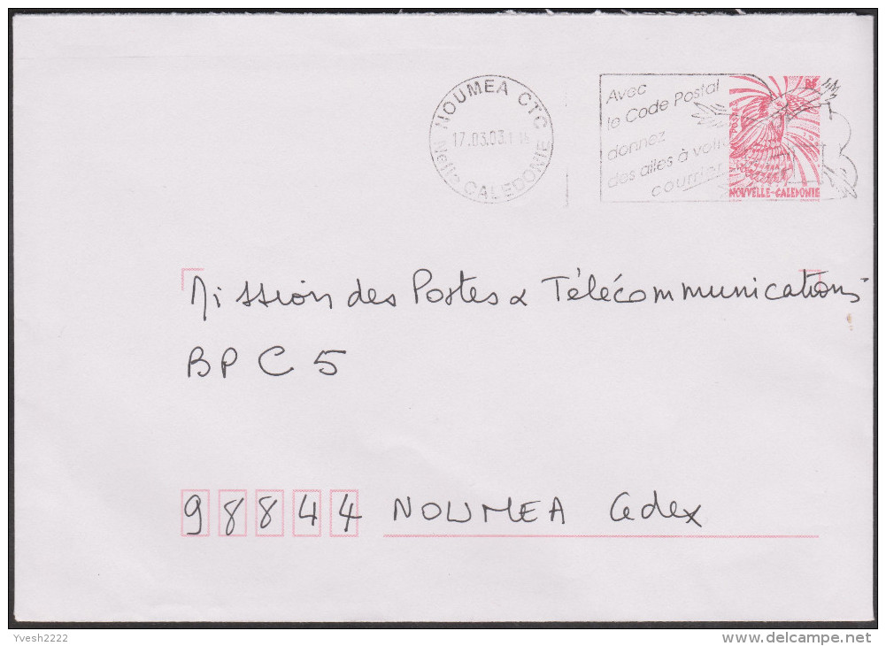 Nouvelle Calédonie 2003 ACEP EN21. Entier Postal Enveloppe Cagou. Usage Intérieur Commercial - Postal Stationery