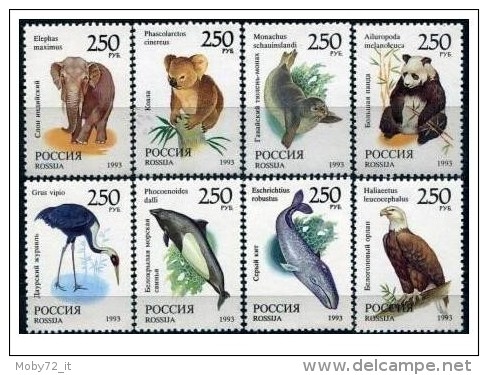 Russia - 1993 - Usato/used - Animali - Mi N. 351/58 - Usados