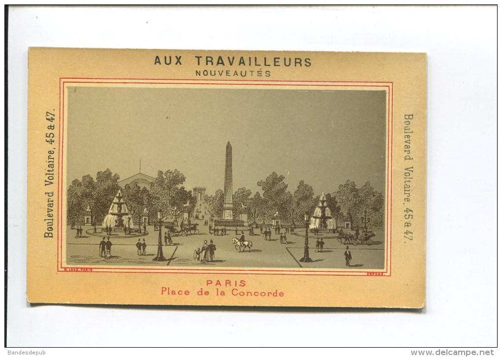 PARIS TRAVAILLEURS BD VOLTAIRE CHROMO LAAS CALENDRIER 1881  MONUMENT ARC TRIOMPHE ETOILE - Kleinformat : ...-1900